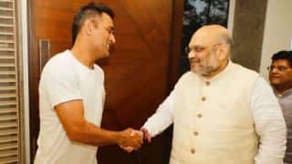महेंद्र सिंह धोनी से मिलने पहुंचे बीजेपी अध्‍यक्ष अमित शाह, ये है कारण